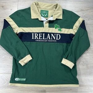 Croker‎ Irish Rugby Shirt Boys Size 12YR Collared Striped Ireland***